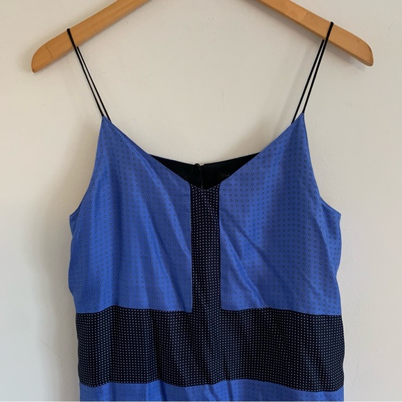 Rag & Bone Blue/Black Celeste Comb Harris Silk Polka Dot Shift Mini Dress, 4 - Picture 5 of 16